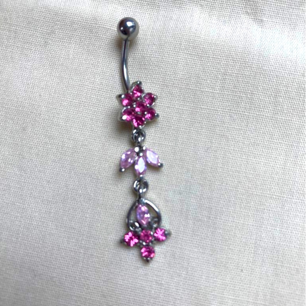 Pink Belly button Ring surgical stainless steel  belly button-2 for $25…